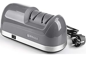 StilGut affilacoltelli elettrico professionale e universale a varie fasi, affilatura ruvida e fine grazie a lame diamantate, grigio