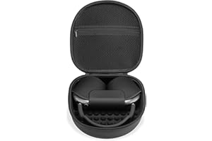 TUNYINSH Case for Apple Airpods Max Headphones, Travel Portable Headphone Hard Case Cover Bag, Mesh Pouch with Zipper for Charger and Accessories (Black)