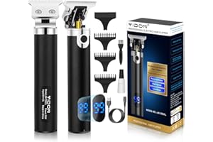 YIDON Tagliacapelli Uomo Professionale,Rasoio Elettrico Barba e Capelli,Macchinetta per Capelli,Regolabarba Trimmer Barba Con USB Ricaricabile Schermo LCD T-Blade Impermeabile Adatto a Adulti e Barbiere