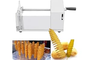 HERCHR Affettatrice per patate a spirale, Tornado Twister in acciaio inossidabile con lame per patatine fritte ricce, cetrioli, carote, patate dolci e altre verdure solide