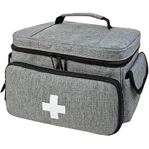 EHBO-tas Groot – Lege Medicijnorganizer Met 3 Uitneembare Vakken, Waterdicht Nylon, Draagbaar Met Schouderriem, Ideaal Voor Thuis En Reizen