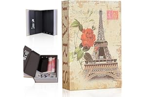 KBIBCK Caja Fuerte para Libros, Caja Fuerte de Libros con Cerradura de Combinación, Caja de Seguridad en Forma de Libro para Dinero en Efectivo, Llaves y Objetos de Valor (Estilo Torre Parisina)
