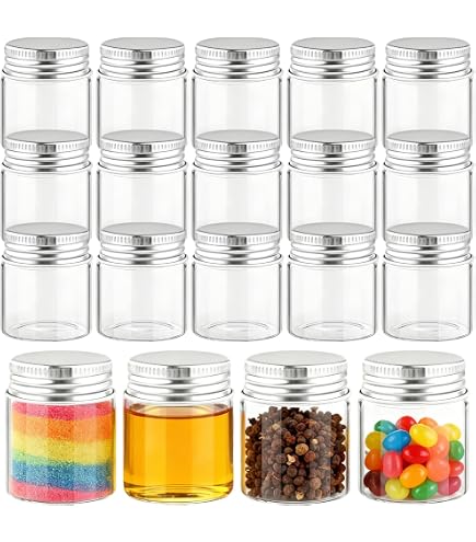 VASANA 12er Pack Transparente Leere Kunststoffflaschen 50 Ml Mit Weißem Schraubdeckel – Nachfüllbare Mini-Reiseflaschen Für Proben, Labor & Aufbewahrung