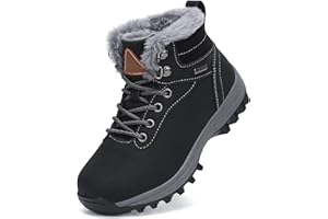 Mishansha Bottines Enfant Hiver Antidérapantes Fourrées Chaussures Hiver pour Garçon Fille, Gr.24-36