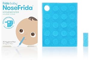 ‎FRIDA BABY Frida Baby NoseFrida Hygienefilter Nachfüllpackung | 20 Einwegfilter für den Nasensauger | Klinisch getestet, hygienisch & sicher | Für effektive Schnupfenhilfe bei Babys