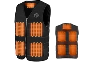 BELONLINK Anluomania Gilet Riscaldato Uomo Donna, Giacca Riscaldata USB, Giubbotto Riscaldato Elettrici, con 3 Temperature, 9 Zone di Riscaldamento, Lavabile, per Caccia Sci e Campeggio, 3XL(Senza Batteria)