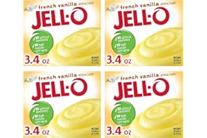 GIFTOLUXE Jell-O French Vanilla Instant Pudding and Pie Filling 96g | Pack of 4