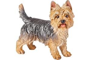 MBROS Statues de Jardin d'animaux, Statue de Yorkshire Terrier en résine Ornements de Chien de Simulation Statue de Chien Salon Ameublement Décorations de Jardin en Plein air