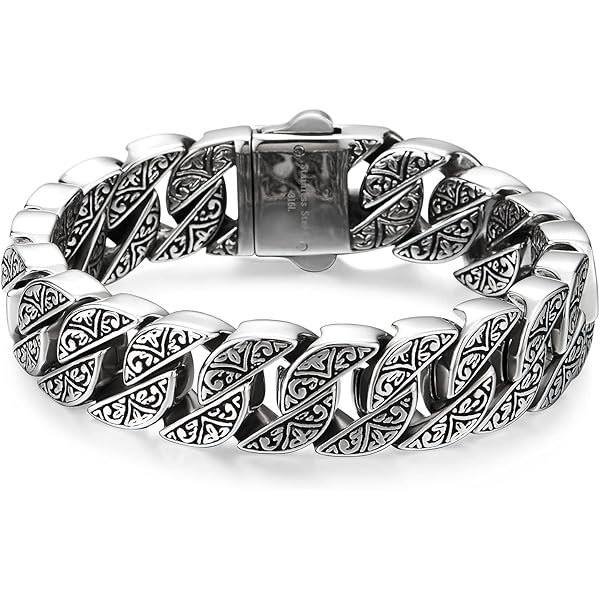 COOLSTEELANDBEYOND Bracciale Uomo Con Croce - Pelle Nera Intrecciata E Acciaio Inox - Larghezza 2,3 Cm - Stile Biker Tribal - 4
