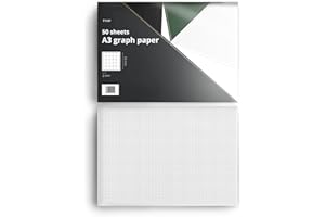 TYSR A3 Graph Paper Desk Pad 2mm - 10mm (50 Sheets) 100gsm Premium Paper