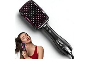 ENERIWELL Wavy Chic Hair Dryer Brush 3-in-1, One Step Blow Dryer & Hair Straightener Brush with Negative Ion, Lightweight Design with 3 Heat Settings, Tangle-Free Swivel Cord, Blow Dry & Smooth All Hair Types