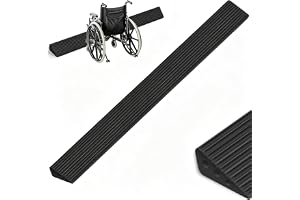 Dörrtröskelramp 2 x 6 x 100 cm, självhäftande tröskelramp robotdammsugare, TPE-ramp dörrtröskel för robotdammsugare, rullstolar, skoter, barnvagnar, rollator, kan belastas upp till 800 kg