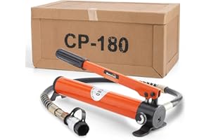 Bonvoisin CP-180 Pompa Idraulica Manuale, Alta Pressione 60kg/cm², Contenuto di Olio 400cc, con Lunghezza Tubo 0,8m, per Ponti/Edilizia/Macchinari