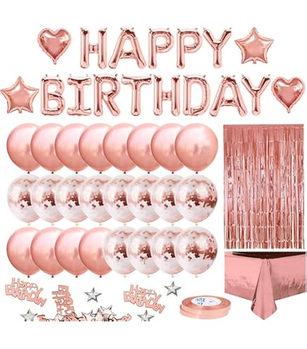 Set Decorazione 16° Compleanno Oro Rosa Per Ragazze - Striscione, Bandierine Triangolari E 6 Vortici Da Appendere - 4