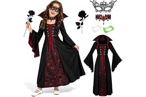 dellyy Gothic flicka vampyr kostym flicka vampyr halloween klänning