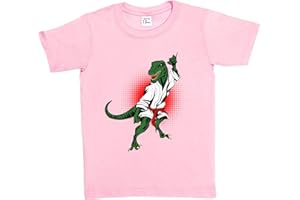 1Tee Girls T-Rex Dinosaur Karate T-Shirt
