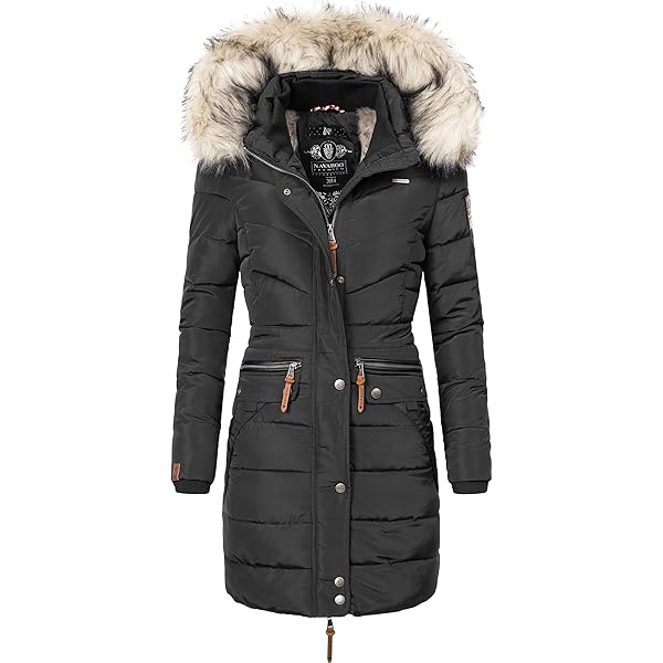 Navahoo Dames winterjas (XS-XXL) - gestikt, afneembare capuchon, 5 zakken - N067, L