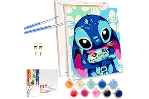 LAISU Malen Nach Zahlen für Kinder, Junior und Erwachsene Anfänger, 18x24cm Kleine Cartoon Painting Bastelset mit Rahmen Leinwand Pinseln Acrylfarben, DIY Gemälde Kit für Jungen Mädchen ab 6 Jahre