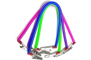 Ceonam 4 clips multicolor para servilletas, baberos para dental, cadenas de cuello con clips de metal para clínica dental, protector de ropa de comedor en casa para adultos, niños y bebés, CEM45