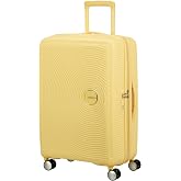 American Tourister Soundbox Large Trolley Case, 67 cm | Pastel Yellow, Expandable Hard Case, 67H x 46.5W x 1D cm, 71.5/81 L,