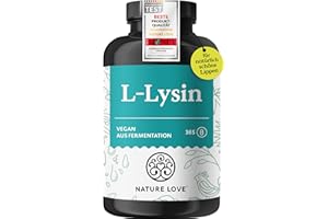 ‎NATURE LOVE NATURE LOVE® L-Lysin - 365 vegane Kapseln - 1000mg L-Lysin HCL pro Tagesdosis - Lysin aus pflanzlicher Fermentation - 6 Monate Reichweite - Laborgeprüft, ohne Zusätze und in Deutschland produziert