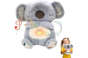 DTXYBC Calmante Koala Peluche, Orsetto Koala Rilassante, Koala Che Respira Peluche, Peluche Koala Compagno Di Sonno, con Luci Musicali e Respirazione Ritmic, Regali di Compleanno per Ragazze e Ragazzi