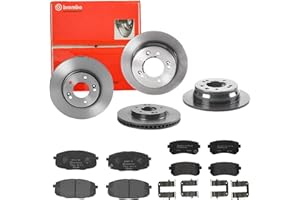 BREMBO BUNDLE Brembo Bremsscheiben Coated + Beläge Vorne + Hinten für Hyundai i30 Kia cee'd
