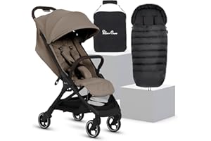 Silver Cross - Clic 2 Compact Stroller, Travel Bag & Footmuff - Travel Stroller for Life On The Go - Foldable & Lightweight - Suitable from Birth to 4 Years - Cobble