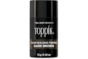 Toppik Dunkelbraun Streuhaar für volleres Haar in Sekunden, Haarpuder für einen authentischen Look, Schütthaar bei Haarausfall für Männer und Frauen, 12g