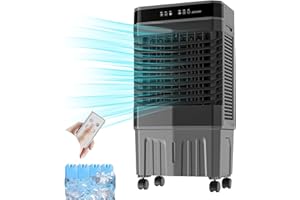 WOLWES 3 en 1 Climatizador Evaporativo, Enfriador de Aire Acondicionado Portatil sin Tubo Exterior, Oscilación Automática de 3 Velocidades, Sincronización de 12 H, 40 L Tanque de Agua (Size : Remote control