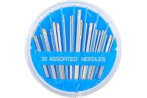 ACOORUITENG 30 Stück Nähnadeln Sticknadeln mit Plastik Rundnadelbox Nadeln Nähnadel Stopfnadeln Sewing Needles für Stricken,Sticken,Nähen Sowie Kreuzstich