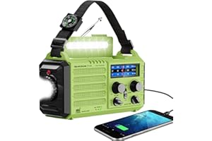 EOXSMILE Weather Radio,Shortwave AM FM NOAA Weather Radio Portable,Solar/Hand Crank Radio 5 Way Powered,5000mAh Battery Operated Emergency Radio,Flashlight,Reading Lamp,USB Charger,SOS Alert for Survival
