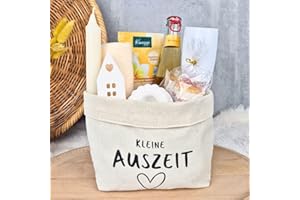 LIDAM Wellness Geschenk | Geschenkset Frauen mit Entspannung Badeschaum | Kleine Auszeit im Canvas Baumwoll-Korb Geschenk Freundin | Entspannung Geschenk | Geschenke Freundin | Geburtstagsgeschenk Frauen