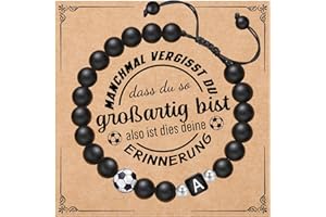 AOSYOISK Regali di calcio per ragazzi Regalo personalizzato Iniziali Bracciale da calcio