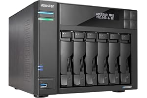 ‎ASUSTOR Asustor Lockerstor 6 Gen 2 AS6706T | 6 Bay NAS - Netzwerkspeicher Gehäuse, Quad Core 2.0GHz CPU, 4 M.2 PCIe 3.0 ssd Slot, 2 2.5GbE Port, 8GB RAM DDR4