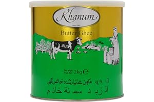 Khanum Beurre Ghee 2 kg - Crémeux - Naturel - Ajoute des arômes aux aliments - Sain et Nutritif - Longue durée de vie