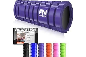 Le rouleau de massage en mousse Fit Nation (et son livre d’exercices), creux ultra-léger pour soulager les douleurs, idéal pour athlètes coureurs, cyclistes & footballeurs