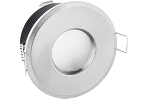 ‎LINOVUM linovum Feuchtraum Einbaustrahler Rahmen IP65 für Bad & Dusche wassergeschützt - Einbauspot gebürstet rund mit GU10 Fassung