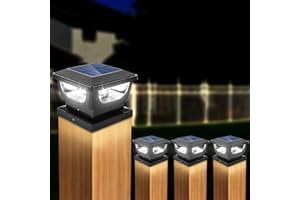 ‎GEYUEYA HOME 4pcs Solar Pfostenkappe 7x7 8x8 9x9 10x10, Solar Pfostenleuchte Solar Zaunpfosten Beleuchtung Solar Pfostenlampen Außen Solar Post Cap Light, IP65 Wasserdicht für Pfosten, Zaun (Größe: 7.6 bis 10.1cm)