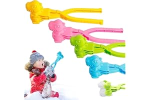 LEEELYAN Schneeball Former,4 Stück Schneeball Maker Set,Schnee Spielzeug,Sandball Schneeball Clip, Dinosaurier-Form Schneeballzange für Kinder Spielen Freien im Schnee