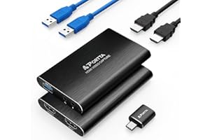 Portta Tarjeta de captura de video HDMI, transmite y graba en 1080P60 con latencia ultrabaja, entrada HDMI 4K, salida USB 3.0 a PC, compatible con videocámara/PS4/PS5/Xbox/Nintendo Switch 2/OBS