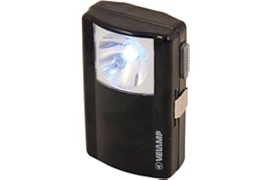 VELAMP LANTERNETTE Astuccio LED. Lampada Tascabile in Metallo. Torcia Super Luminosa 40 Lumen. Funziona con 1 pila 3R12 o 3LR12. per Campeggio, Trekking, emergenze, casa, Nero