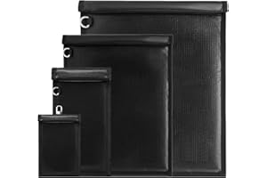 FOVNOT 4er-Pack Faraday Tasche, Faraday Tasche Für Auto Schlüssel Feuerfest Wasserdicht RFID Faraday Beutel Auto Schlüssel Tasche Faraday Käfig Signal Blockierung Tasche Für Dokumentieren & Tablets