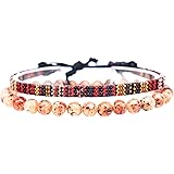 2er Set Surfer-Armband Herren & Damen • 100% Wasserfest & Handmade • Perlen-Armband Boho Stoff-Armband • Hippie Sommer Strand