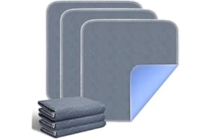 HLGNIYS 3 Stück Waschbare Inkontinenz Sitzauflage 50x50cm (Grau) mit Rutschfester Inkontinenzunterlage, wasserdichte & saugfähige Unterlage für Rollstuhl, Auto, Sofa - Wiederverwendbar & Hautfreundlich