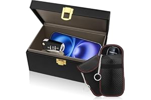 DIYIFE Faraday Box & 2 torby, Kluczyk Samochodowy, Ochrona Kluczyka Samochodowego, Ochrona Przed Kradzieżą, Zabezpieczenie Przed Kradzieżą, 19 x 12 x 9 cm