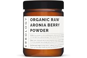 ERBOLOGY Polvere di Aronia Bio 150g - Per Cuore Sano - Ricco di Antocianine - Potente Antiossidante