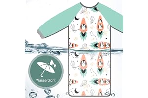 Cozy Racoon Lätzchen mit Ärmeln für Jungen & Mädchen im Hasen Design I 12 bis 48 Monate I Pflegeleichte Ärmellätzchen zum Essen und Basteln perfekt I Größenverstellbar, Abwaschbar und Wasserdicht