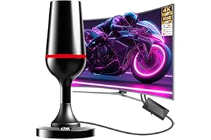 QGCLEARSO DVBT/DVBT2 Antenne,HDTV Zimmerantenne für Fernseher,Signalqualität durch ALU-Kern,420 km Großer Reichweite und 360° Empfang,Mit Magnetfuß -Unterstützt 4K/1080P-Alle TV-Geräte UHF/VHF (3 Meter Kabel)