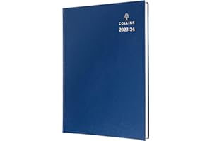COLLINS DEBDEN Collins Standard Desk Academic 2023-24 A5 Day To A Page Mid Year Diary Planner (terminy) FSC MIX Paper School, College lub University Termin, od lipca 2023 do lipca 2024 - niebieski - 52M.60-2324